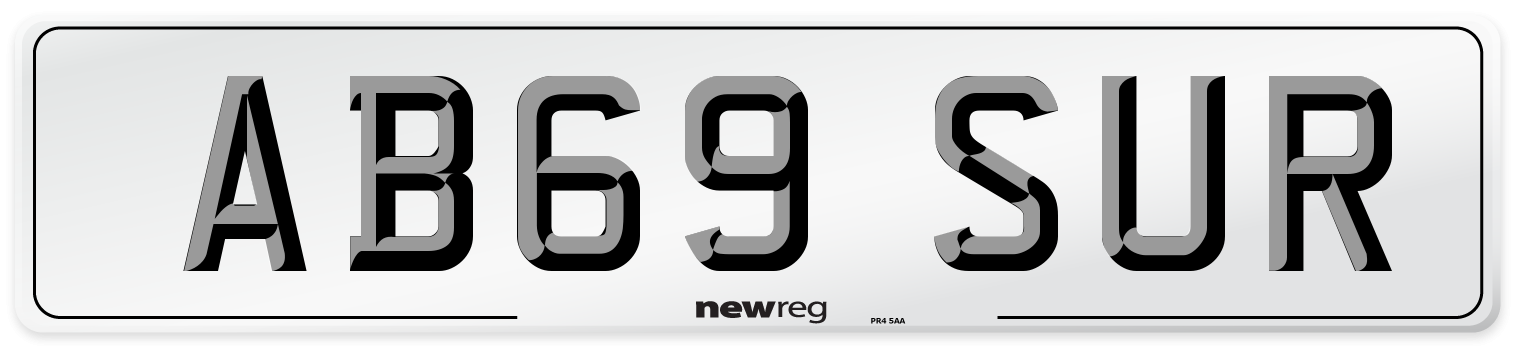 AB69 SUR Number Plate from New Reg